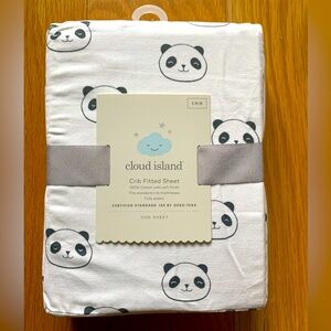Cloud Island Crib Fitted Sheet 100% Cotton Panda